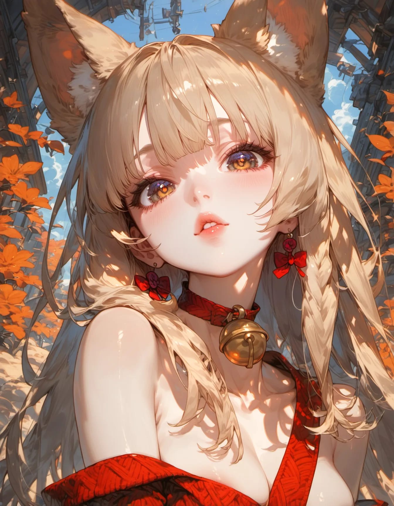 Bell of the Crimson Kitsune | の人気AIイラスト・グラビア