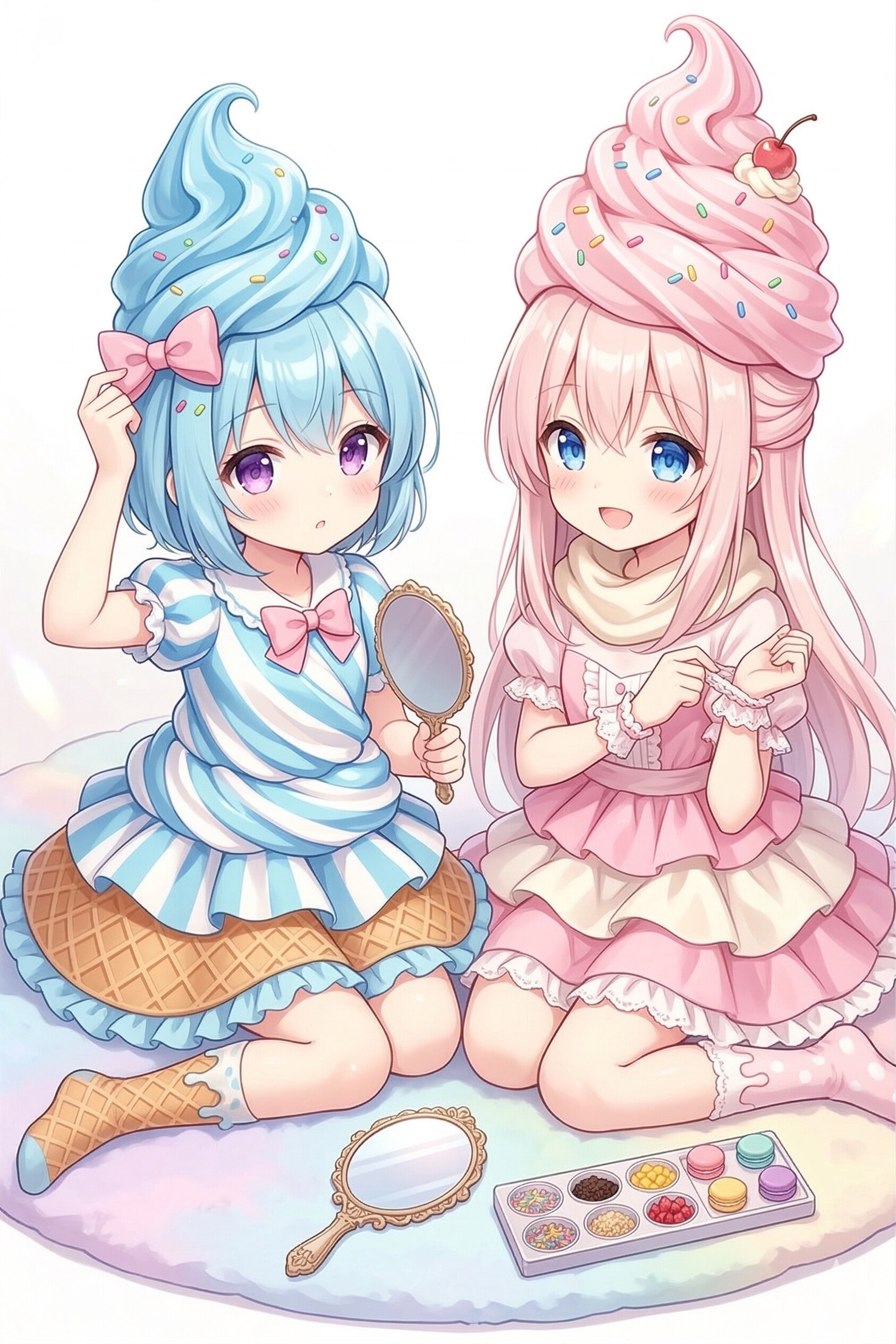 ダブルソフトの身支度 | の人気AIイラスト・グラビア