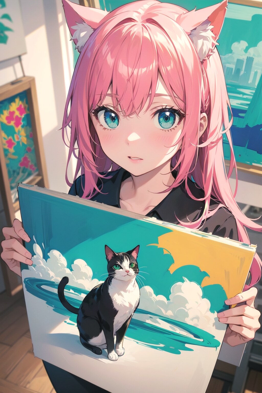 ねぇねぇ✨ネコ描いたんだけど、どーかなぁ❓🐱