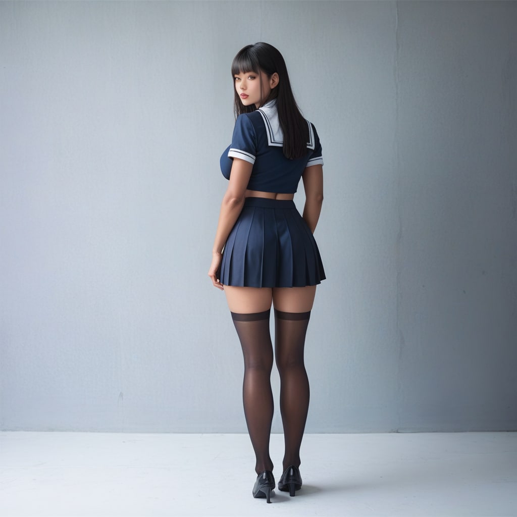 黒髪と制服と1