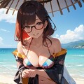 和柄ビキニのお姉さん👘👙 3枚目