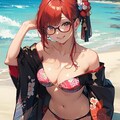 和柄ビキニのお姉さん👘👙 2枚目