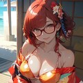 和柄ビキニのお姉さん👘👙 4枚目
