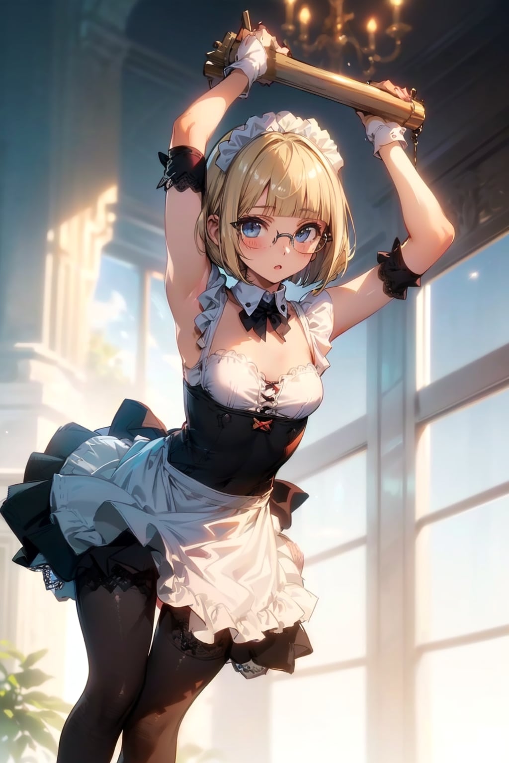 メイドの眼鏡っ娘 | の人気AIイラスト・グラビア