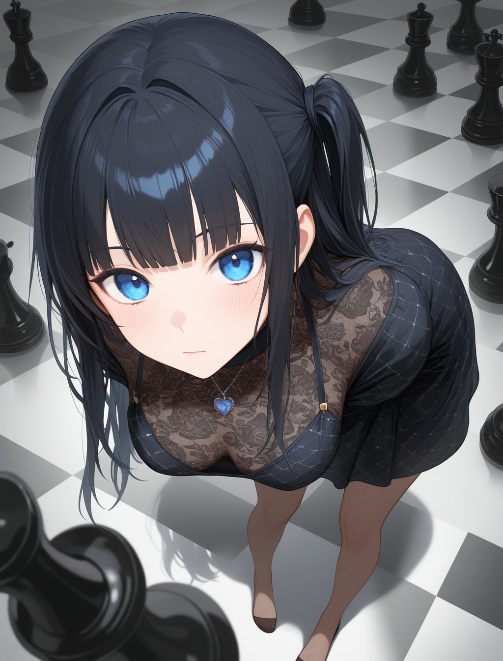 チェス盤ドレス