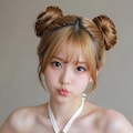 エッチな衣装を着せられてプク顔になる女の子 3枚目