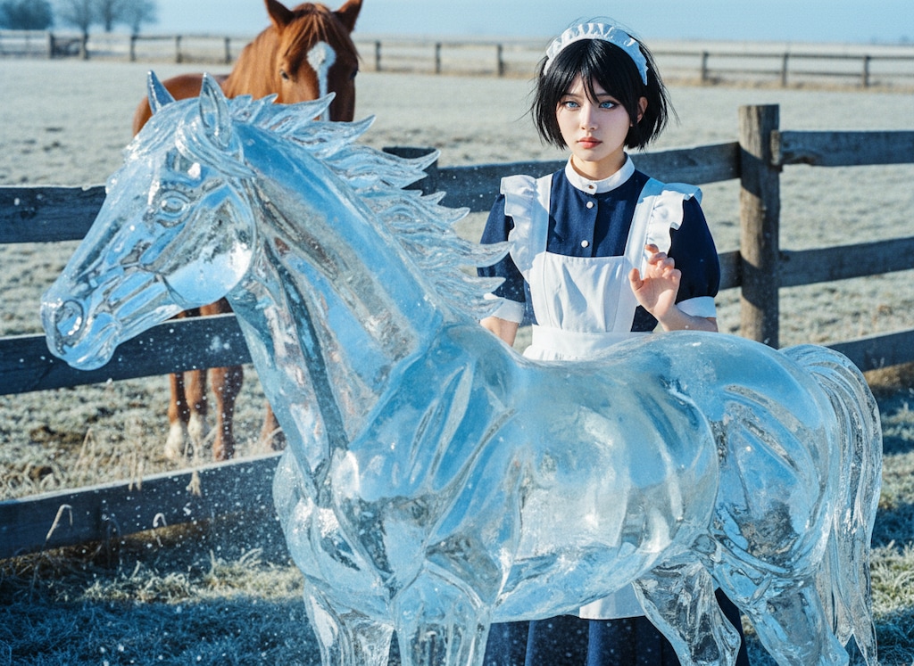 午年を祝うメイド3号