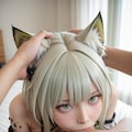 アークナイツ ケルシーコスプレのレイヤーさんにぶっかけ 4枚目