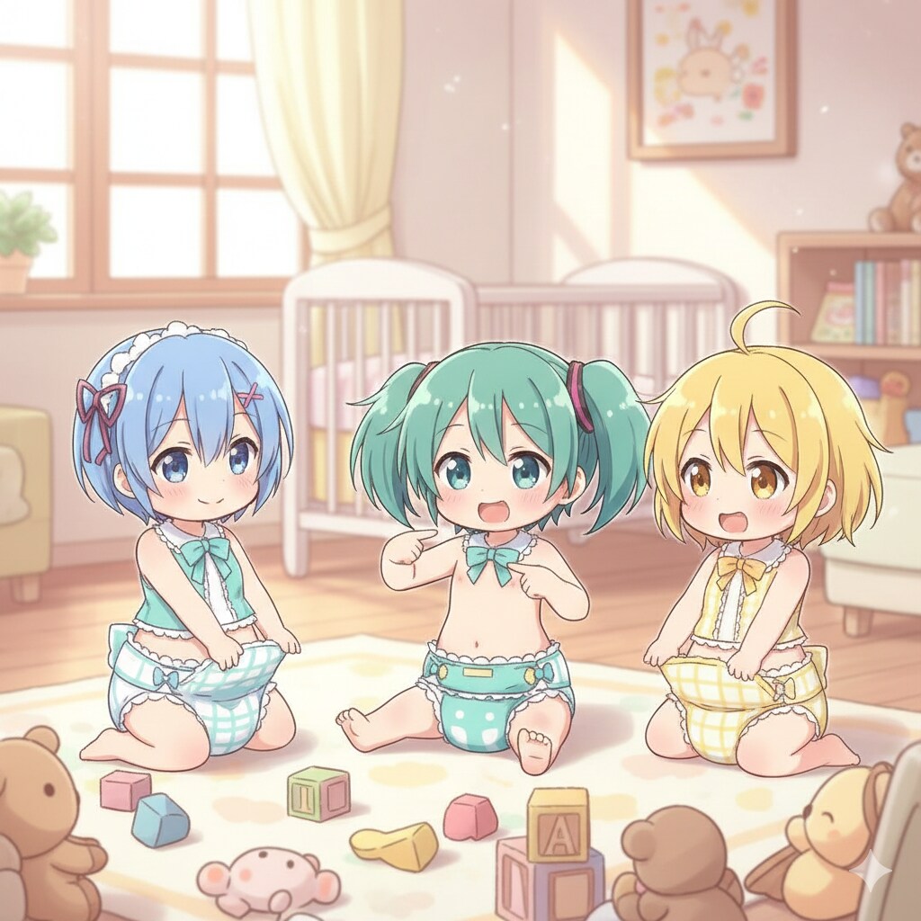 オムツ自慢してる？ミクちゃん達