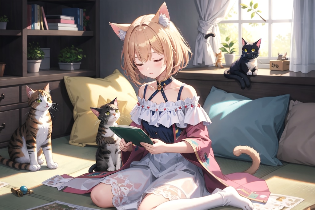 猫　猫　猫　少女