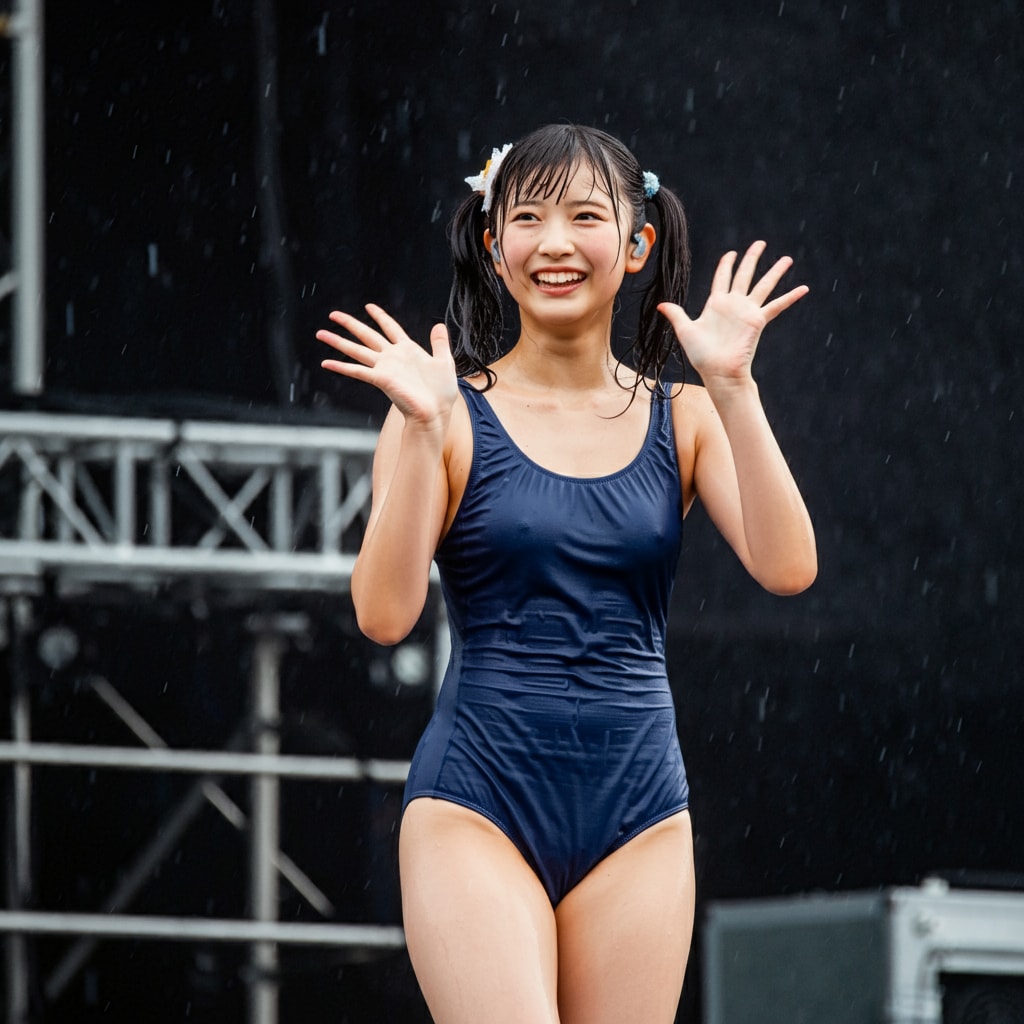 雨天のアイドルライブステージ