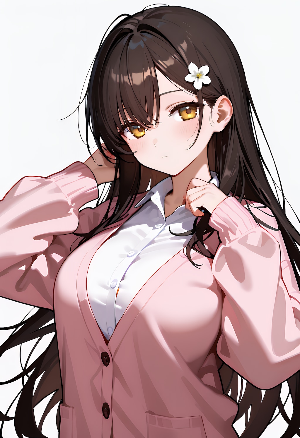 ピンクカーディガン