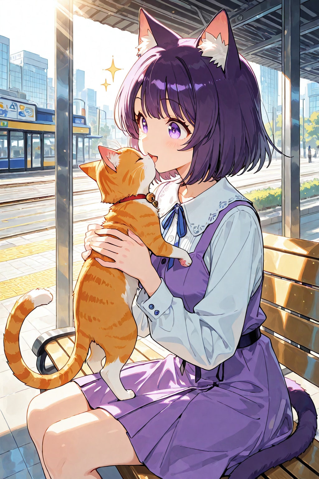 猫耳娘と猫 | の人気AIイラスト・グラビア