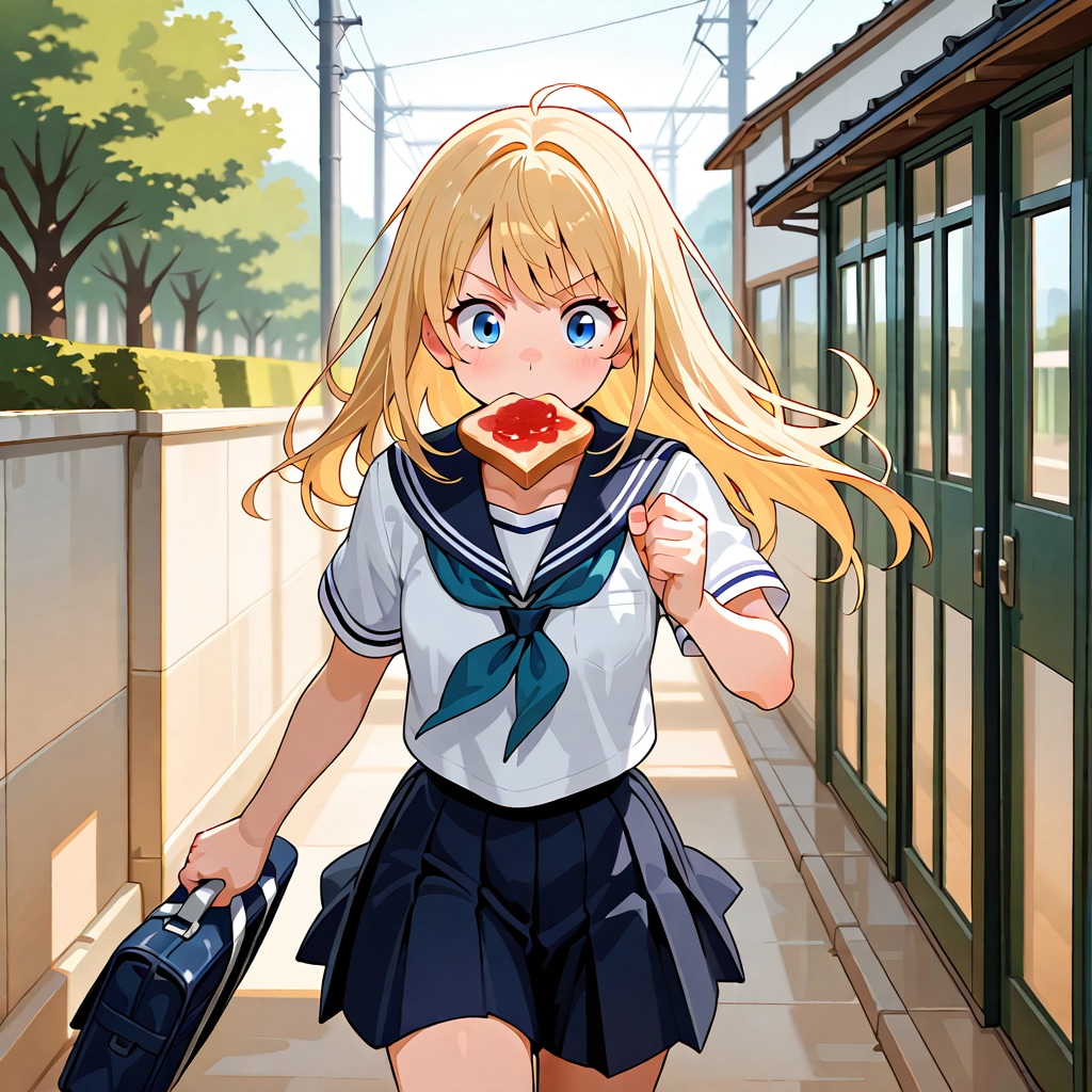 ちちぷいやトースト咥えひた走る　弾