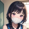 マスクをした若い女の子😷 6枚目