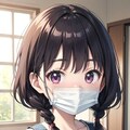 マスクをした若い女の子😷 7枚目