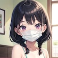 マスクをした若い女の子😷 3枚目
