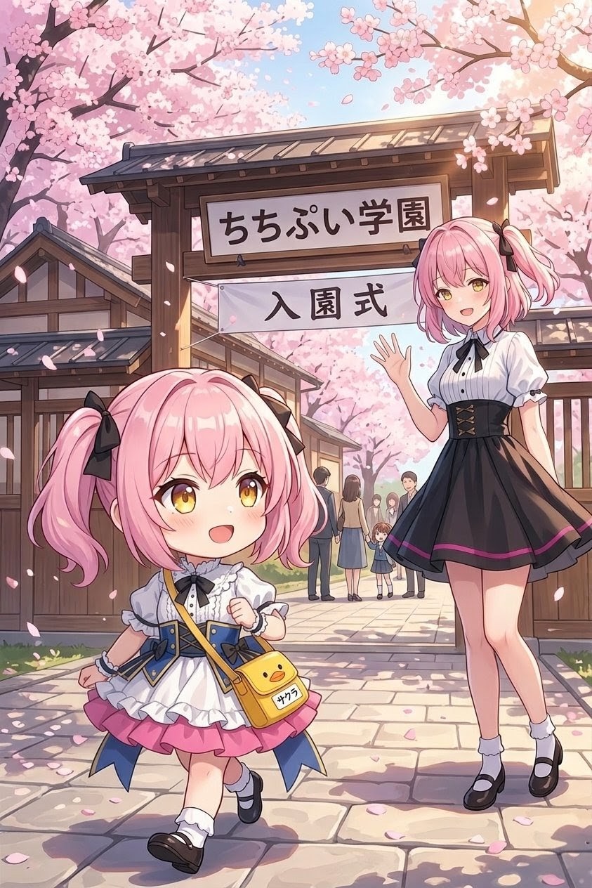 サクラのちちぷい学園年少部の入園式 | の人気AIイラスト・グラビア