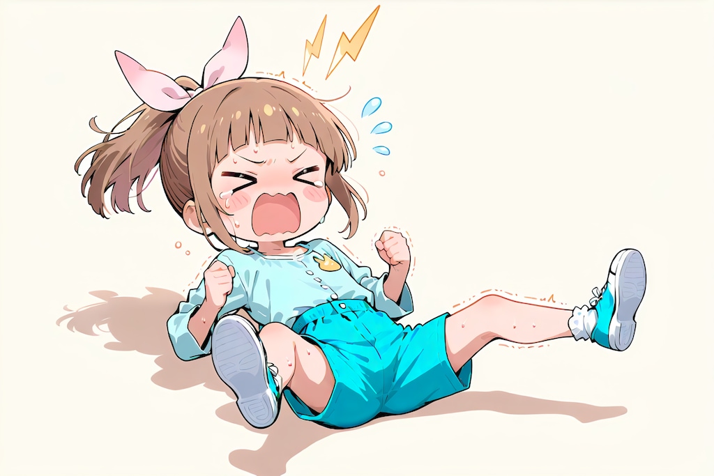 だだをこねる　「いやだ～働きたくない～休みが終わる！！」