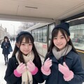 通学中の仲良し2人娘 3枚目