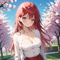 【ＥＭＥＲＡＬＤ様版】長身美脚赤髪紫目美少女（春夏秋冬） 3枚目
