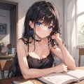 夏休みの宿題が嫌な黒髪ギャル 3枚目