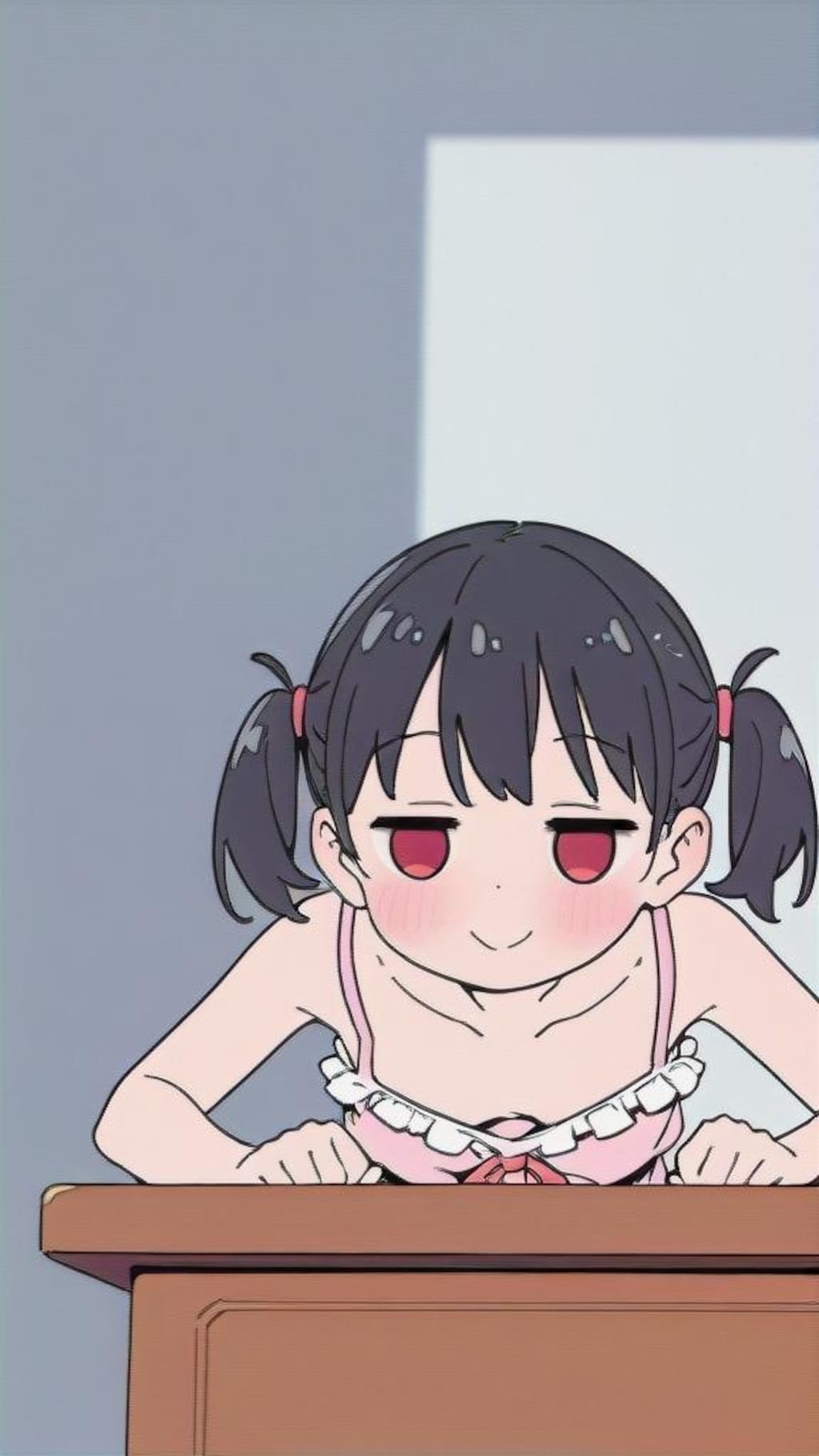 breasts on desk