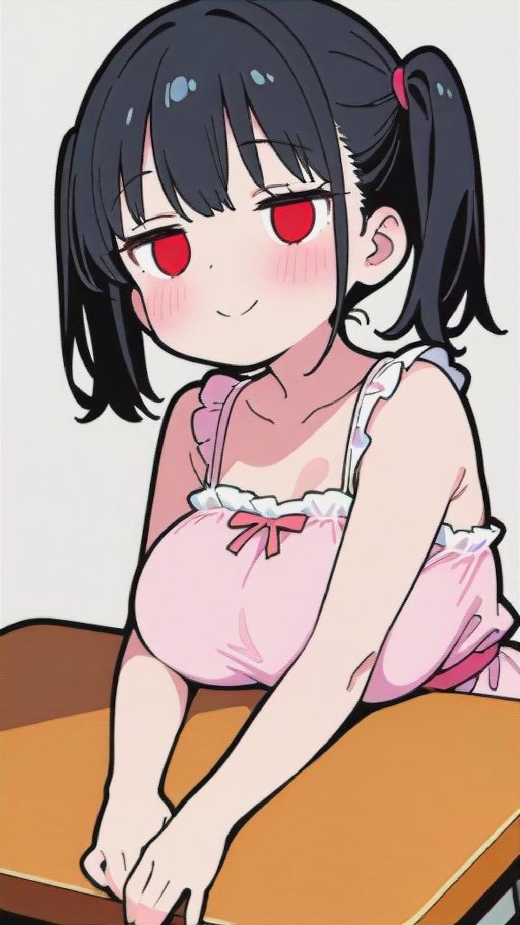 breasts on desk