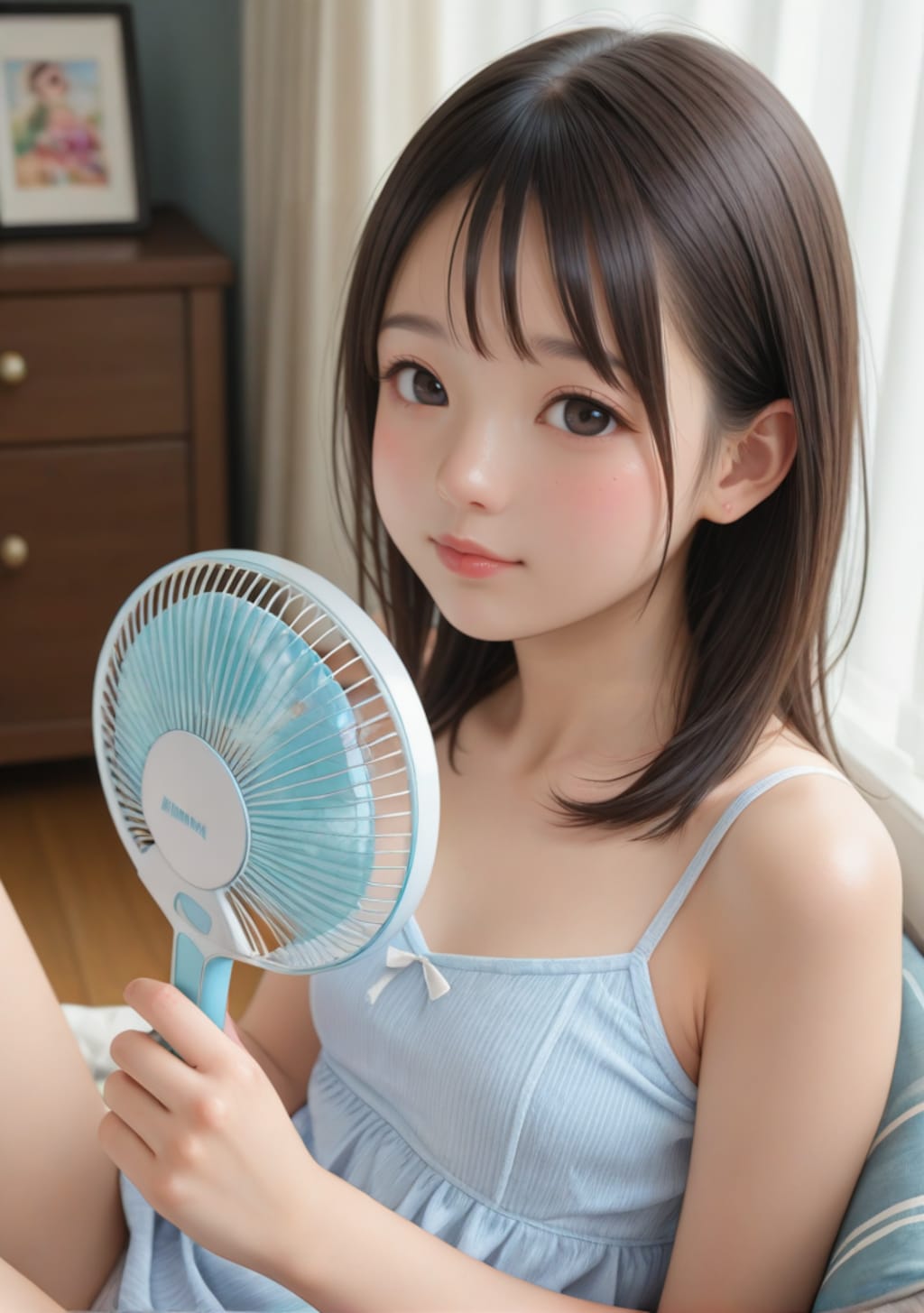 ハンディーファンの女の子