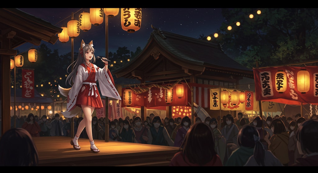 歌う狐巫女