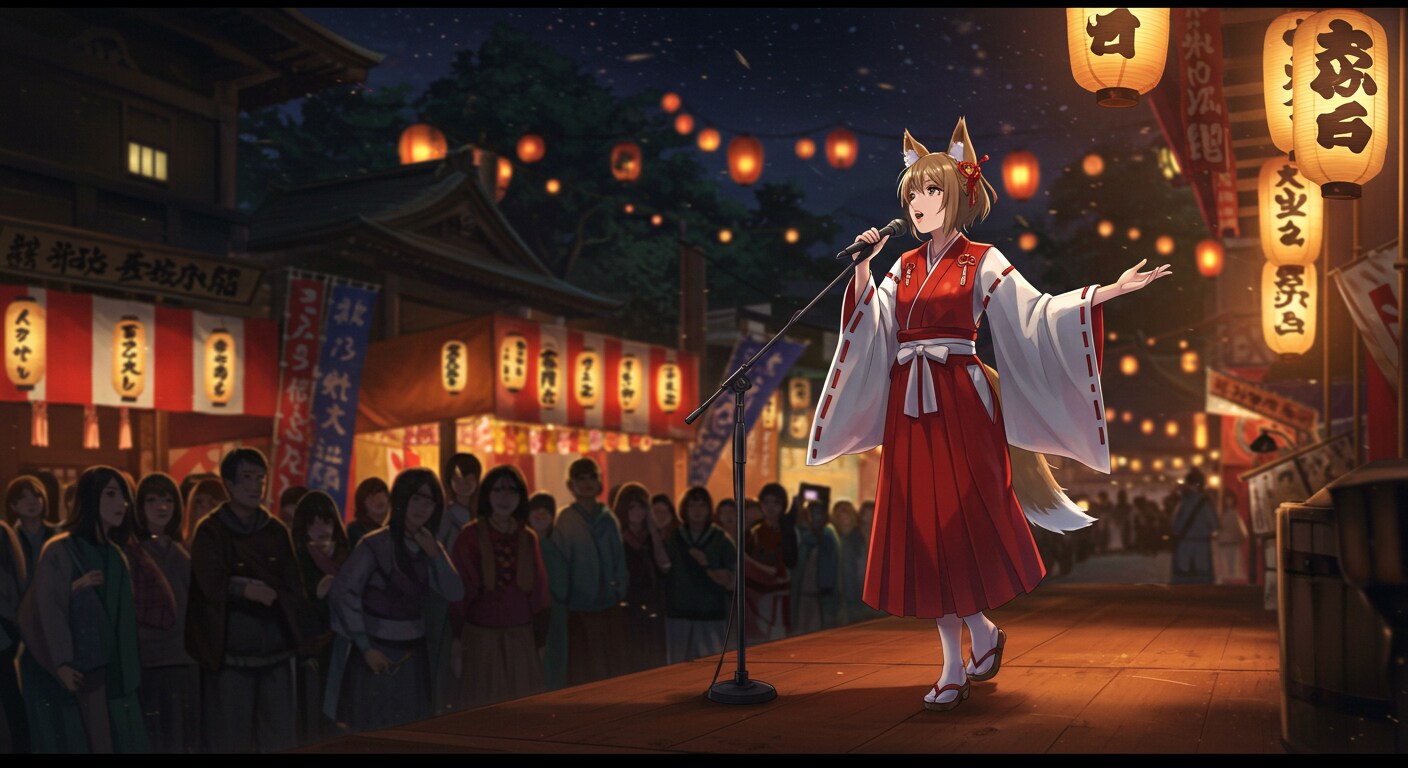 歌う狐巫女 | の人気AIイラスト・グラビア
