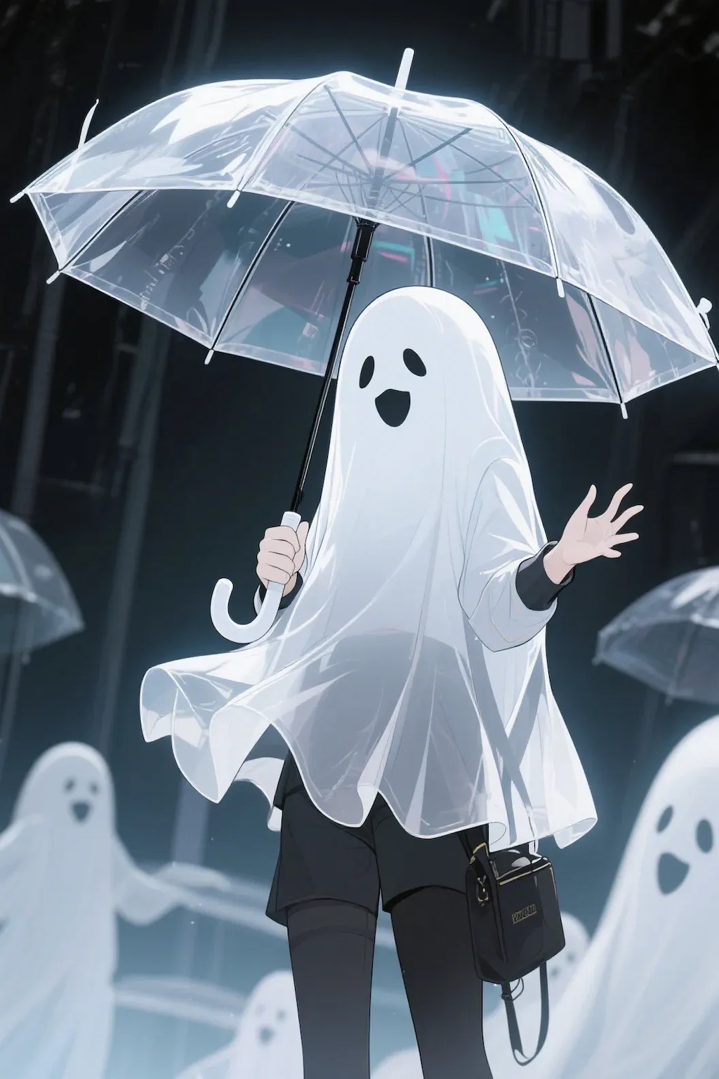 ビニール傘のオバケ