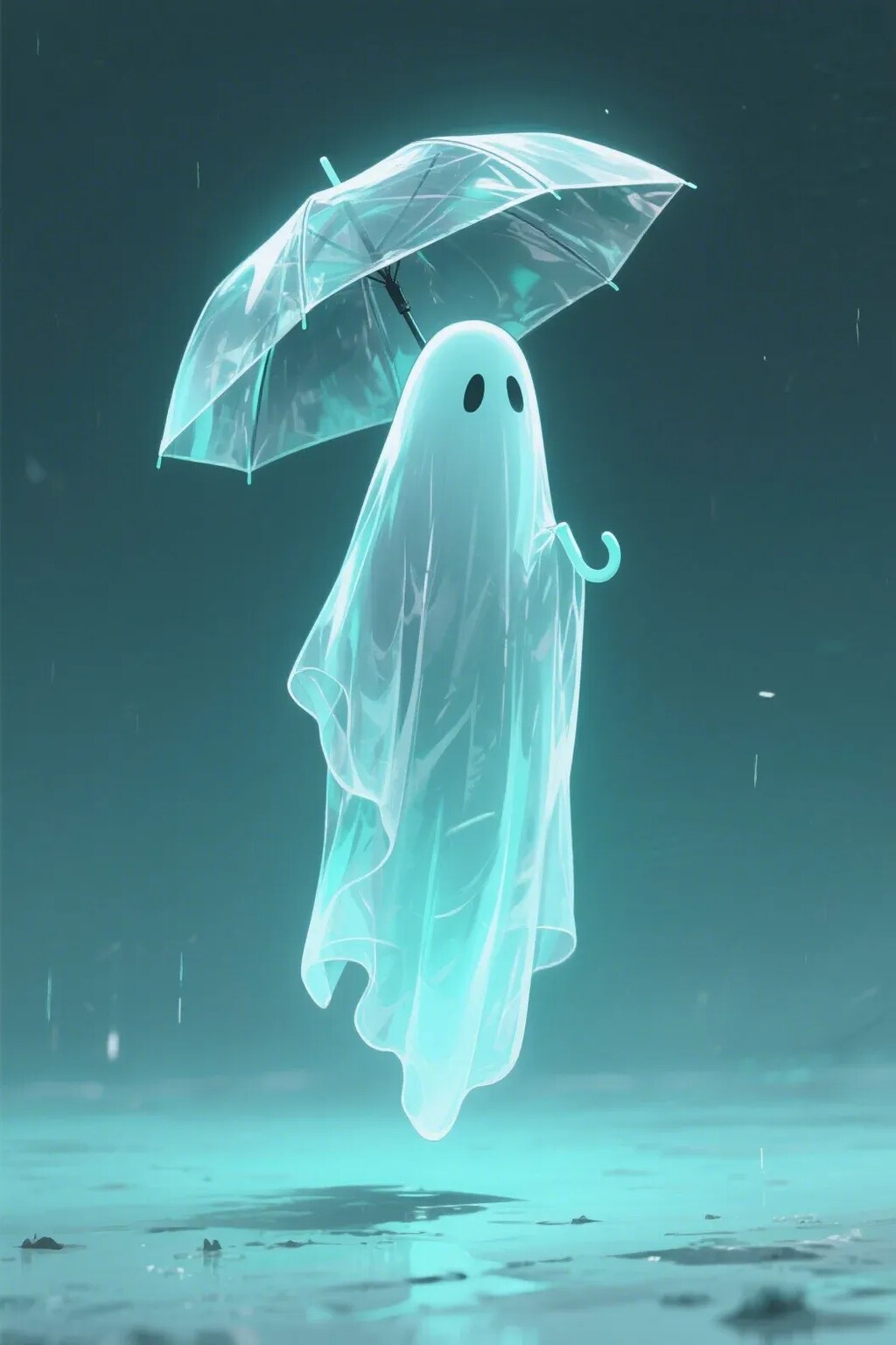 ビニール傘のオバケ