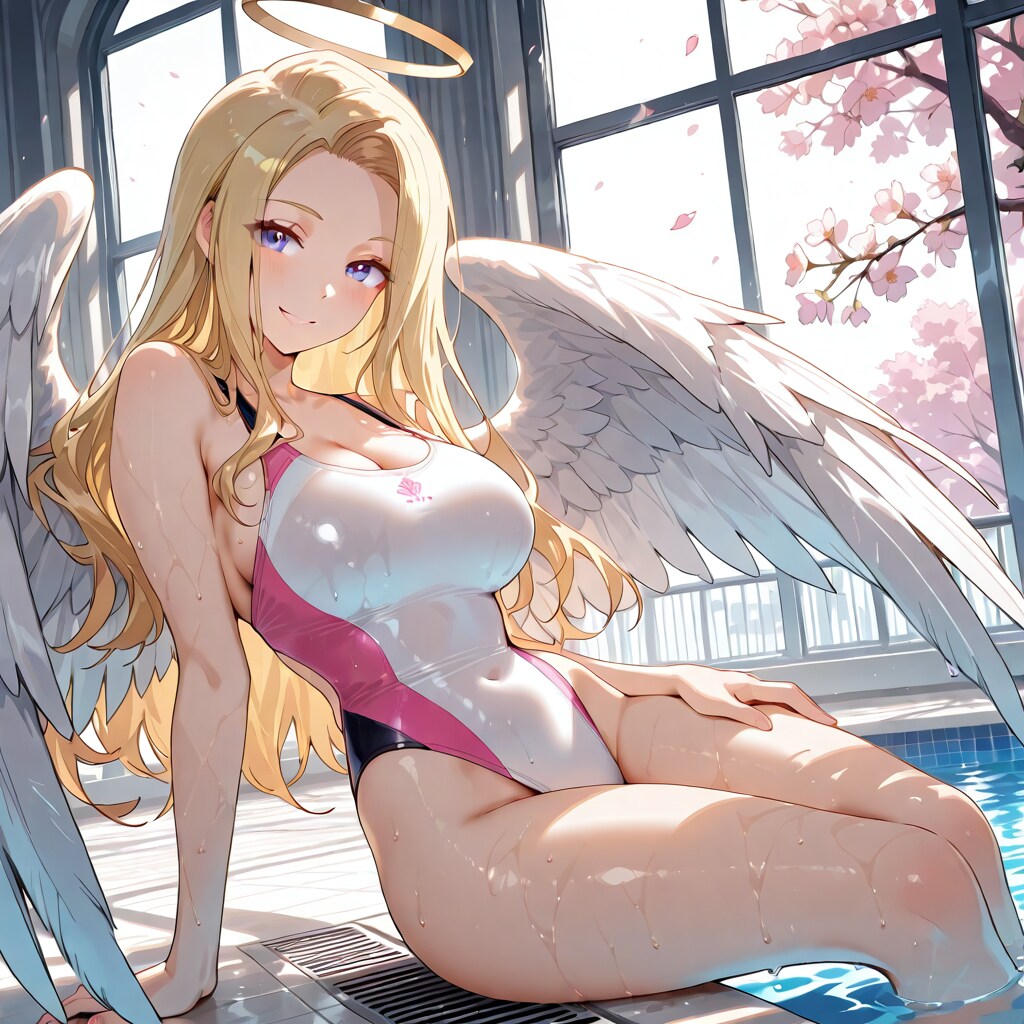 春の競泳水着王女さま