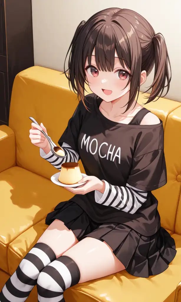 プリン美味しい🍮(動くイラスト)