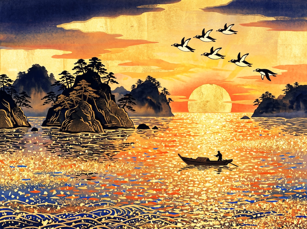 オレンジ色の海