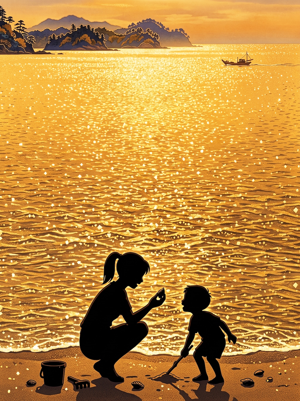 オレンジ色の海