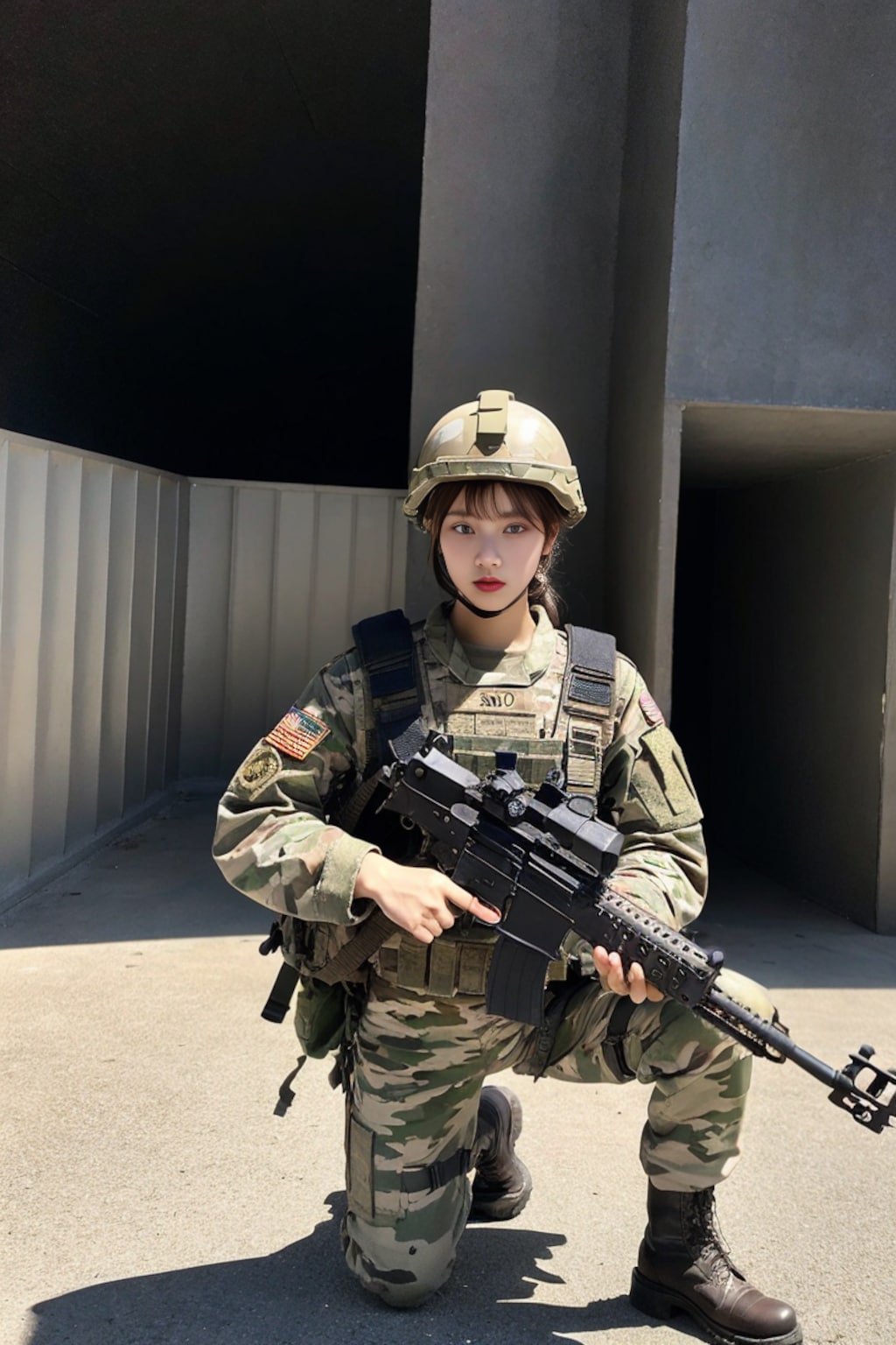 紛争地域の警戒任務にあたる女性兵士 2