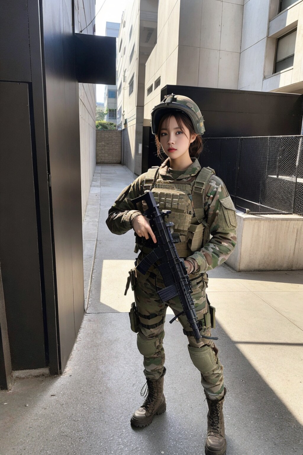 紛争地域の警戒任務にあたる女性兵士 2