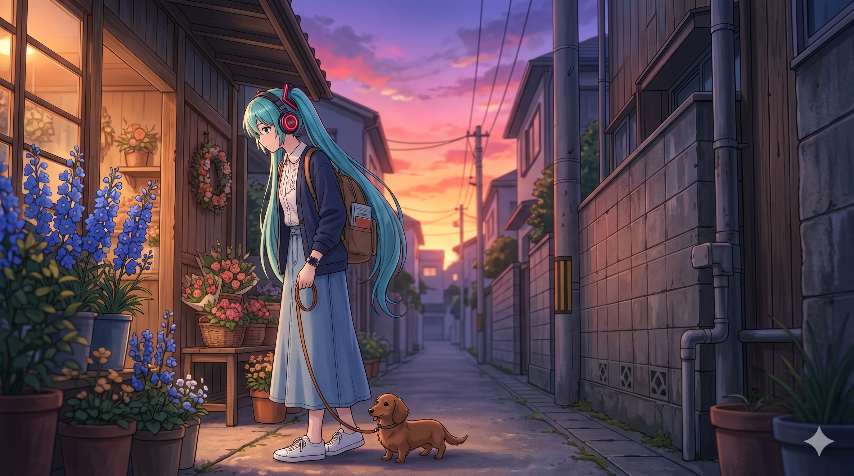 初音ミク　路地裏の花屋