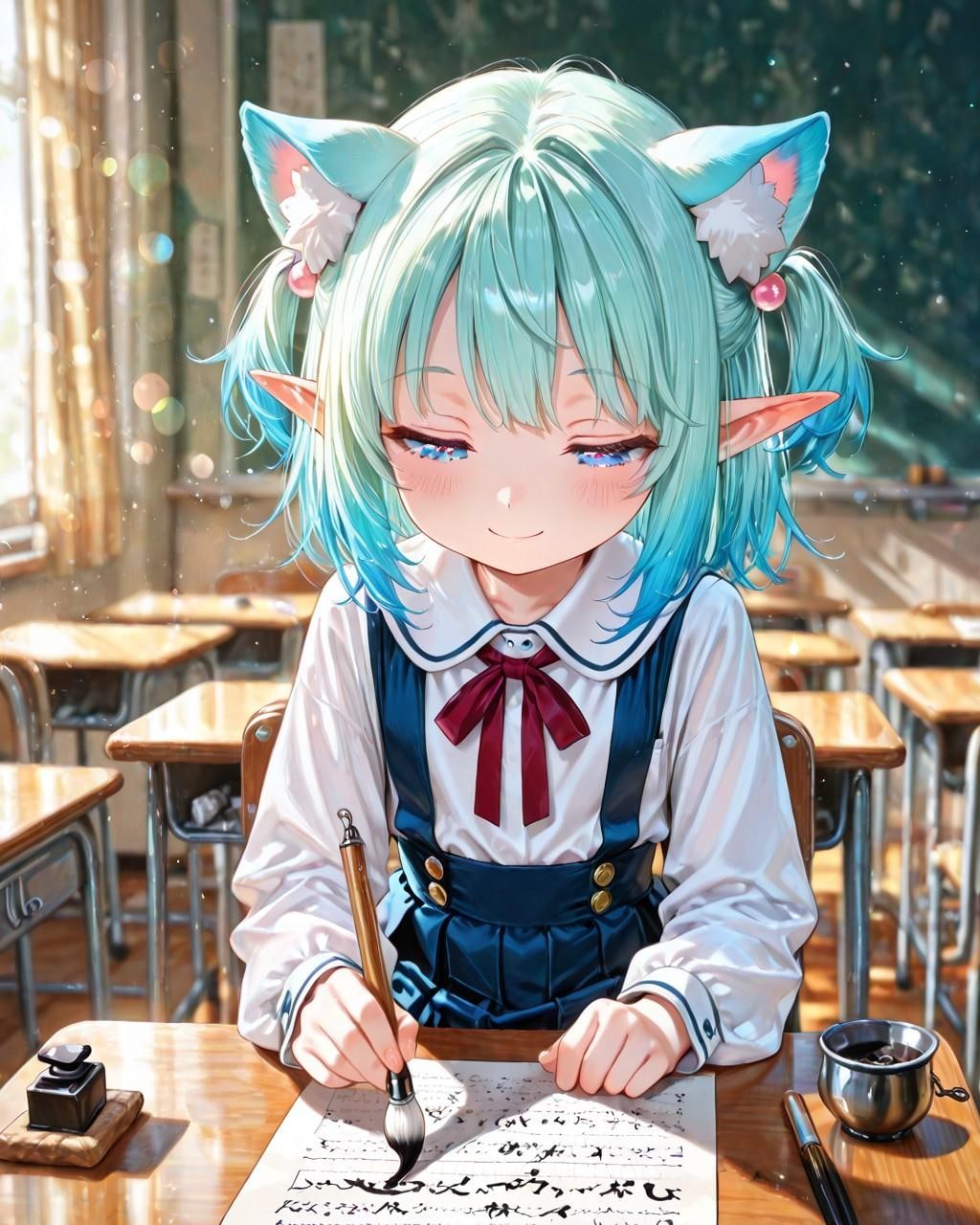 4枚）授業で書初め