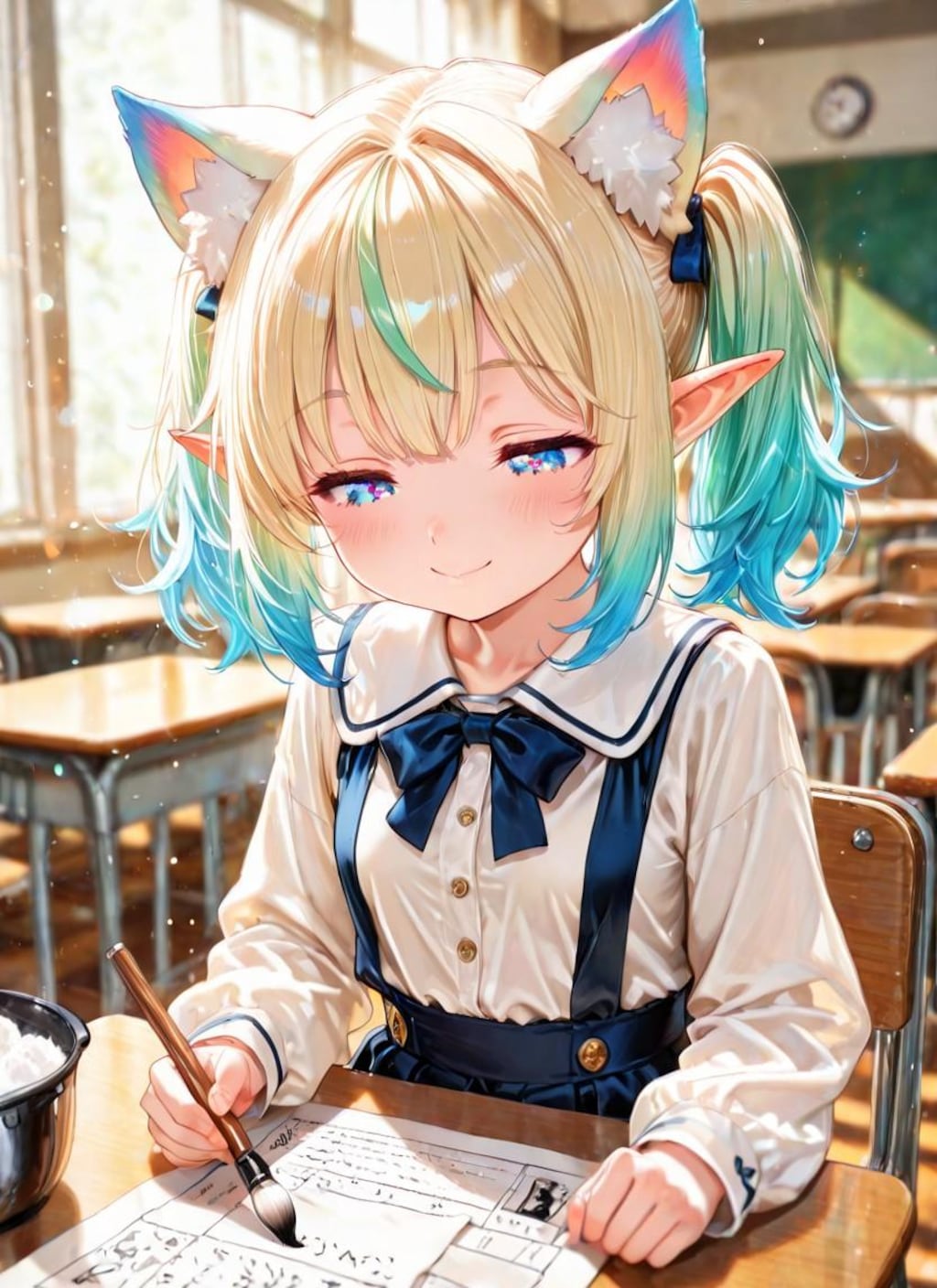 4枚）授業で書初め