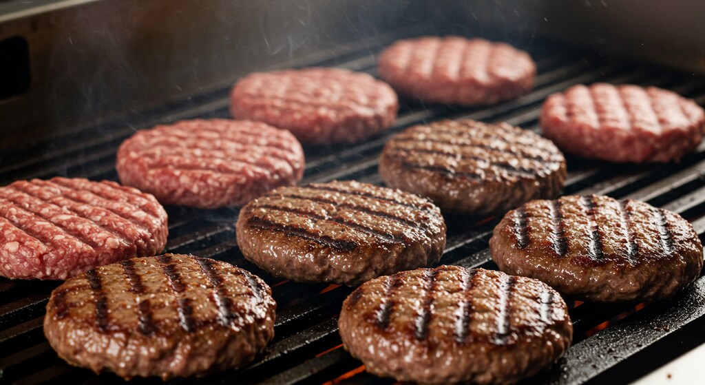 摩訶不思議食堂の2段重ねハンバーガー