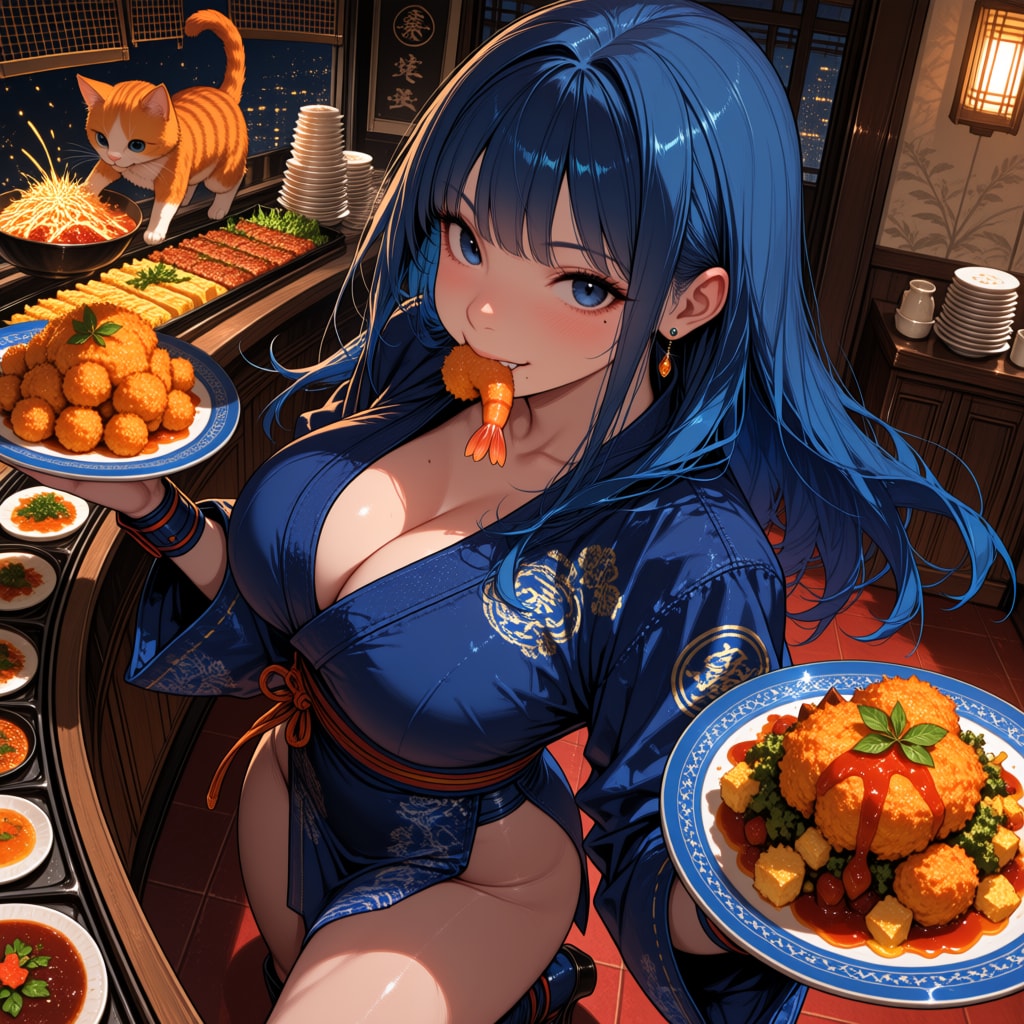 忍法・食べ放題潜入の術！あい、ミラさんの謎のお皿をフル活用です♪
