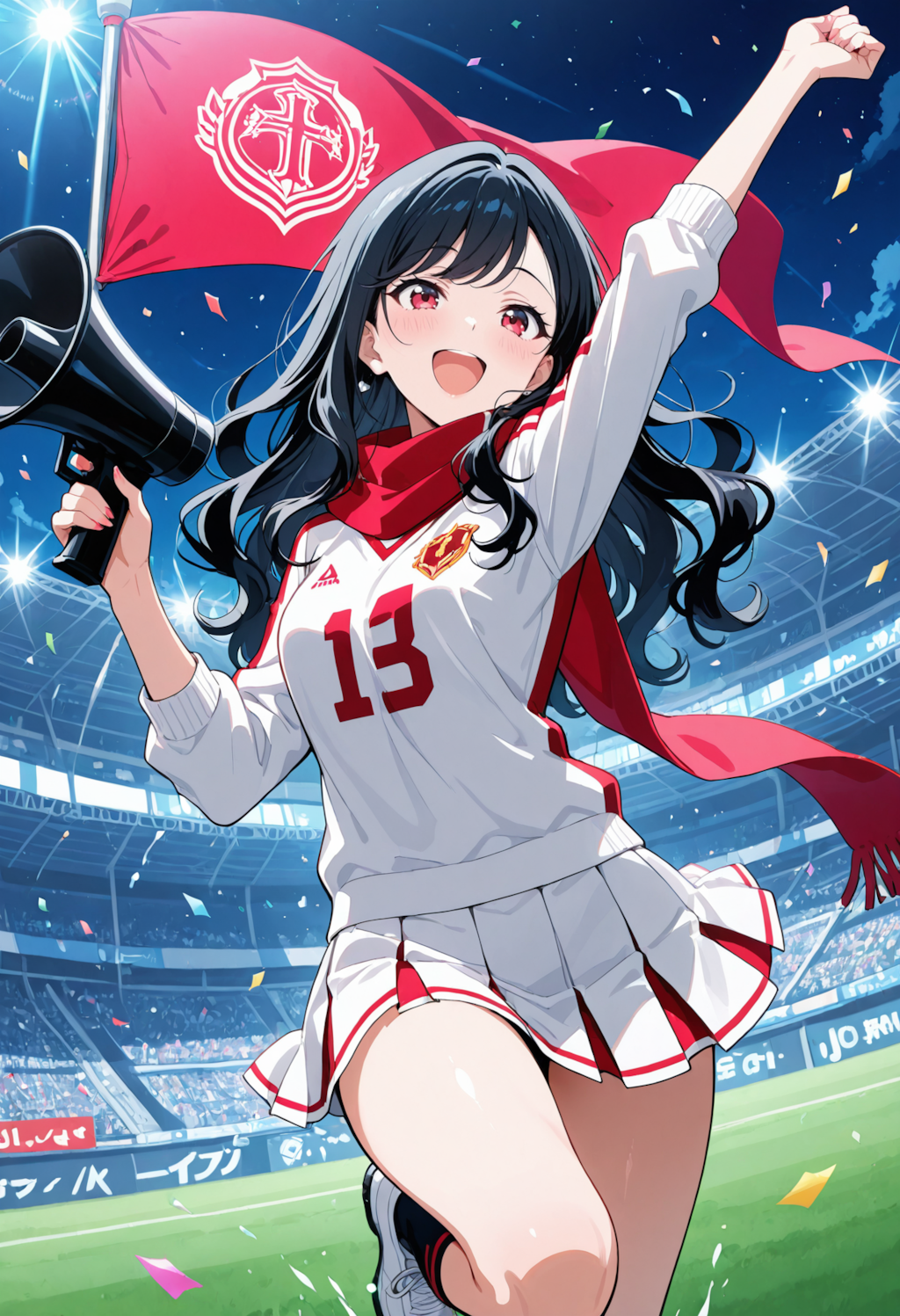 スタジアムで熱烈応援