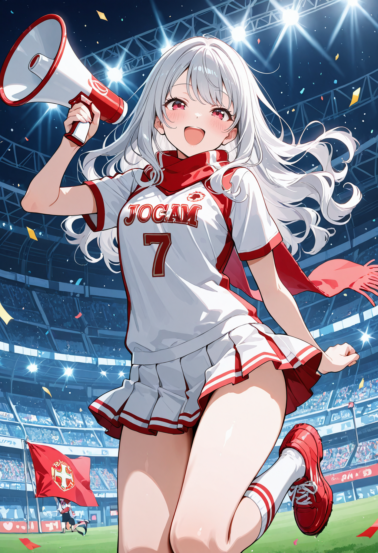 スタジアムで熱烈応援