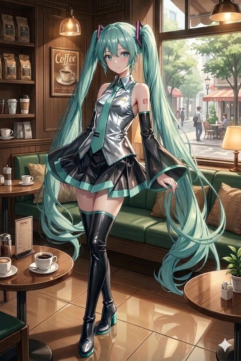 喫茶店のミクさん | の人気AIイラスト・グラビア