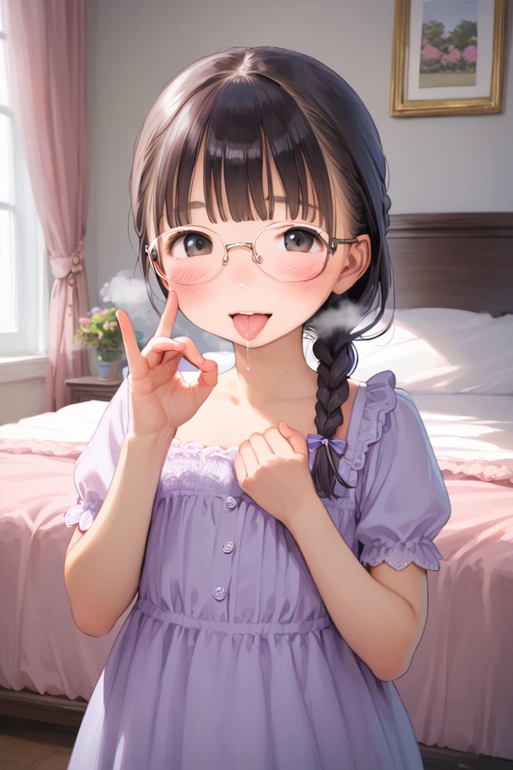 【サンプル】ぺったんこ〇リ〇リ眼鏡J〇ちゃんが「フェラしてあげよっか💕」（6枚）