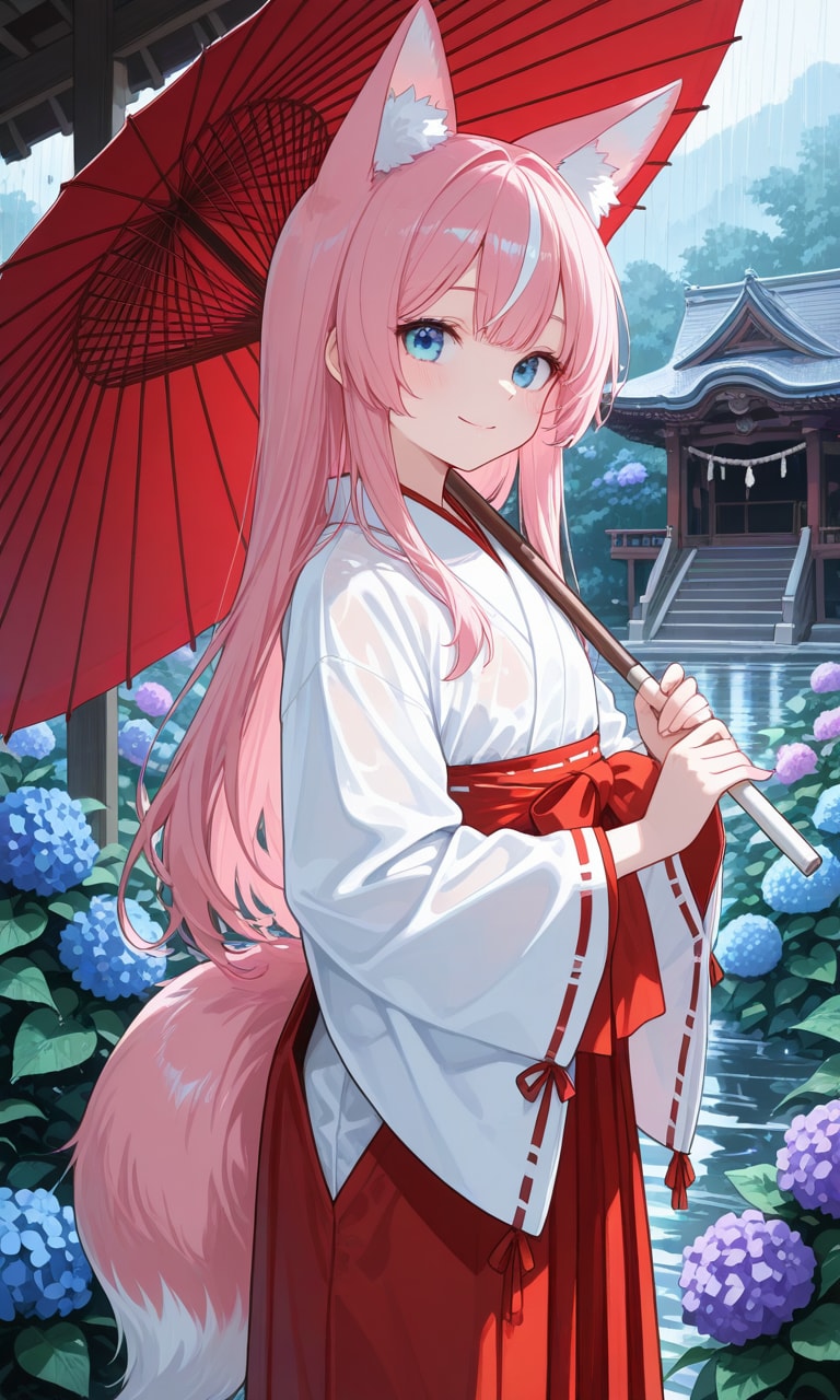 雨と紫陽花と桜火様
