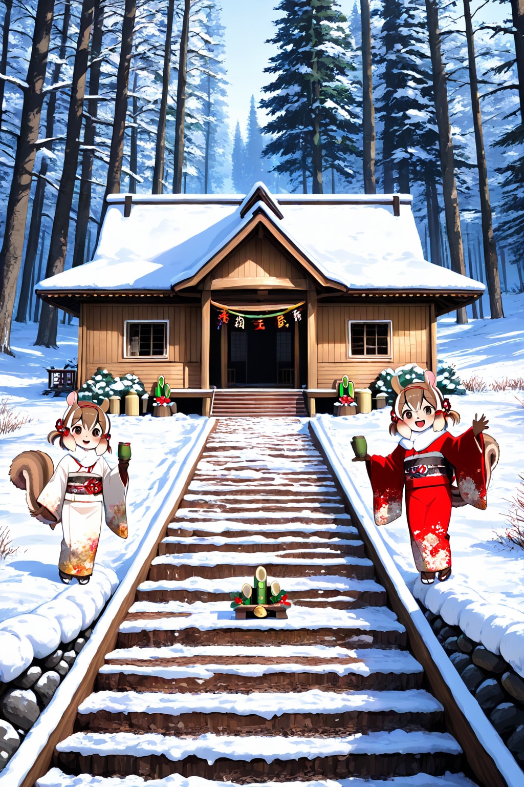 シルちゃんたちの晴れ着姿《おいでよ どうぶつの娘》